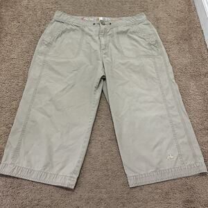 Nike ACG Khaki Cargo Capri Pants Size Tag Cut Waist Measures 31” Inseam 16”